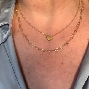 Pingente Coração Espelhado no Ouro Amarelo 18K