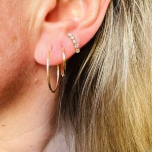 Par de Argolas Fio Quadrado, 2,3cm, no Ouro Amarelo 18K