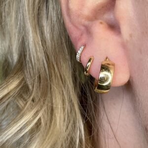 Argolinha Dupla Face 9mm no Ouro Amarelo 18K