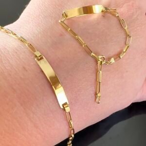 Pulseira Infantil Cartier e Placa no Ouro Amarelo 18k