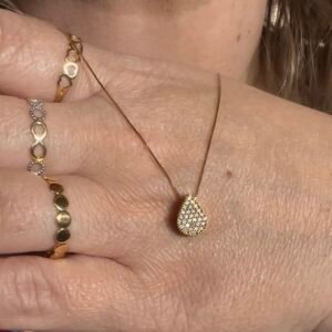 Gargantilha Gota Diamantes no Ouro Amarelo 18K