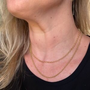 Corrente Elo Português, 40 cm no Ouro Amarelo 18k