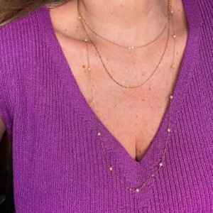 Gargantilha Pérolas 70 cm no Ouro Amarelo 18K