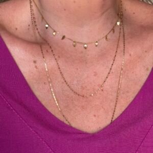 Gargantilha Chocker Folhas, no Ouro Amarelo 18K