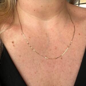 Corrente Piastrine, 50cm, no Ouro Amarelo 18k