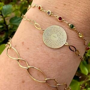 Pulseira Oração Pai Nosso, no Ouro Amarelo 18k