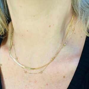 Corrente Fita, 40cm no Ouro Amarelo 18Kts