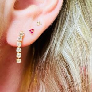 Par de Brincos Riviera Topázios, no Ouro Amarelo 18K