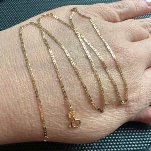 Corrente Piastrine com 40 cm, no Ouro Amarelo 18k