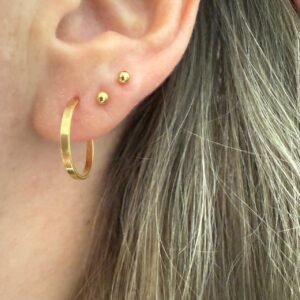 Par de Argolas 1,65cm, 1,2mm de Espessura, no Ouro Amarelo 18k