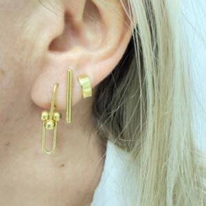 Par de Argolas 8mm no Ouro Amarelo 18k