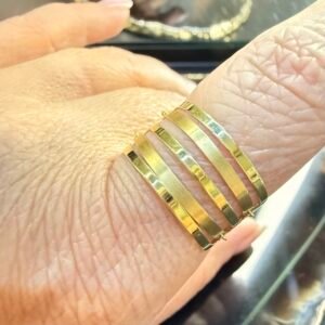 Anel 5 Aros no Ouro Amarelo 18K