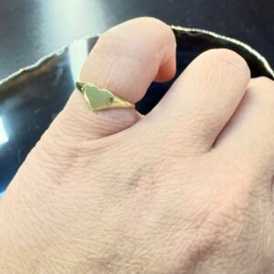 Anel de Coração Espelhado Mindinho no ouro 18K