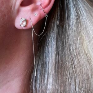 Piercing de Encaixe e Fio no Ouro Branco 18K