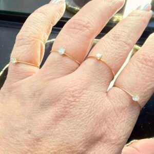 Anel Solitário Zircônia no Ouro 18K