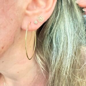 Par de Argola 4cm no Ouro 18K