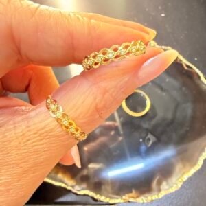 Anel Elos Diamantados e Zircônias no Ouro 18K