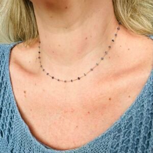 Gargantilha Safiras Naturais no Ouro 18K