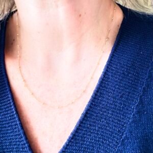 Corrente Malha Bolinhas 45cm no Ouro 18K