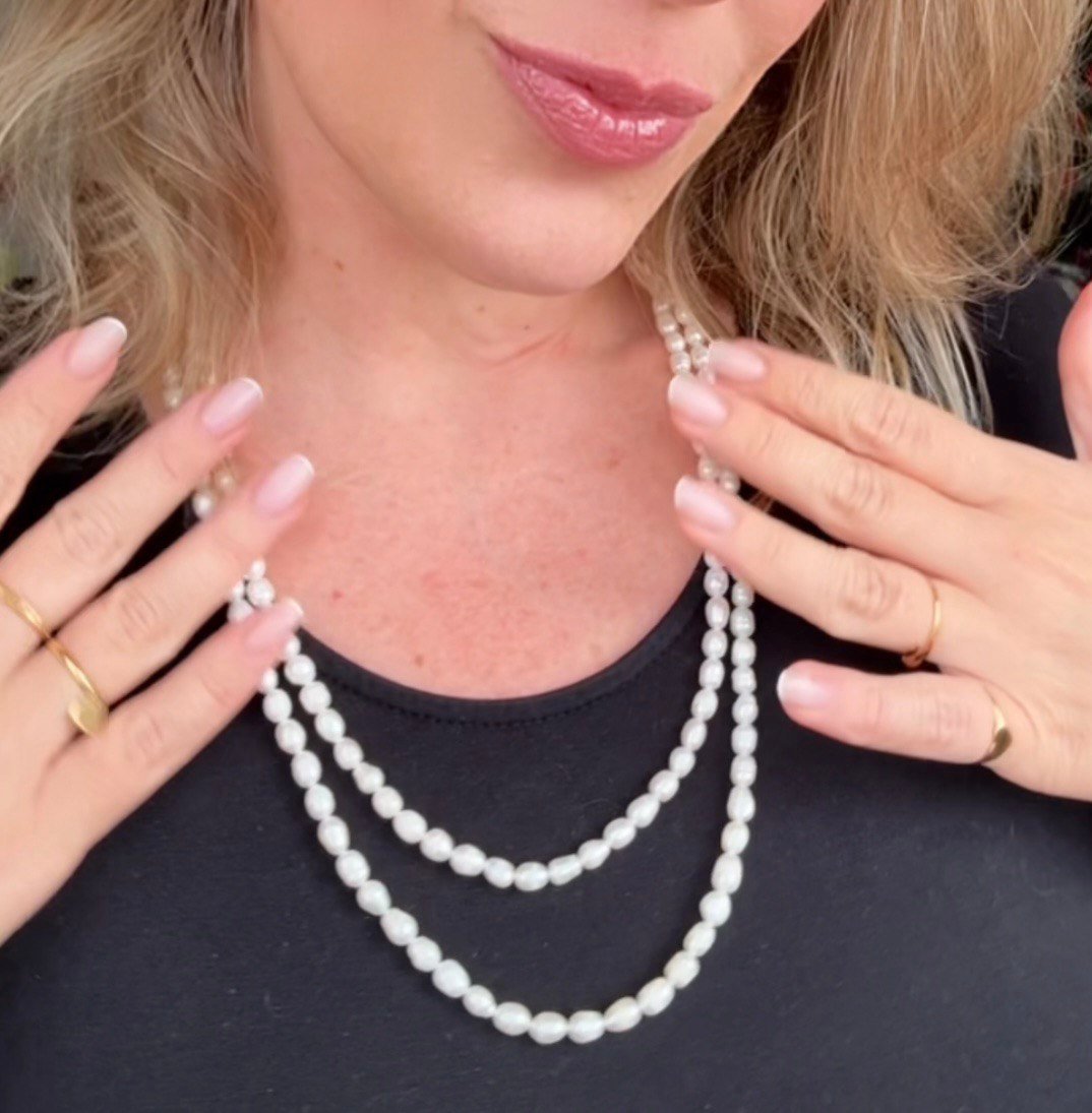 Colar de Pérolas Barrocas 1,20 metro, Fecho no Ouro 18K - Imagem 4