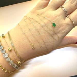 Gargantilha Esmeralda Gota 6,5mm no Ouro 18K