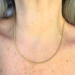 Corrente Corda 45cm Ouro Amarelo 18k