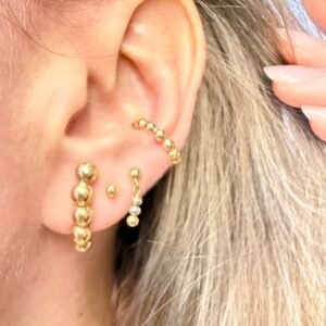 Piercing Bolinhas no Ouro Amarelo 18K