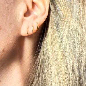 Par de Argolas 10mm no Ouro Amarelo 18K