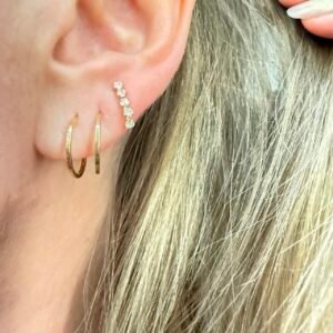 Par de Argolas 14mm no Ouro Amarelo18K