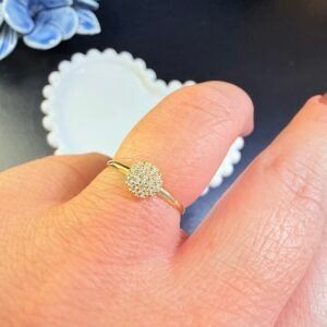 Anel Chuveirinho de Zircônias no Ouro 18K