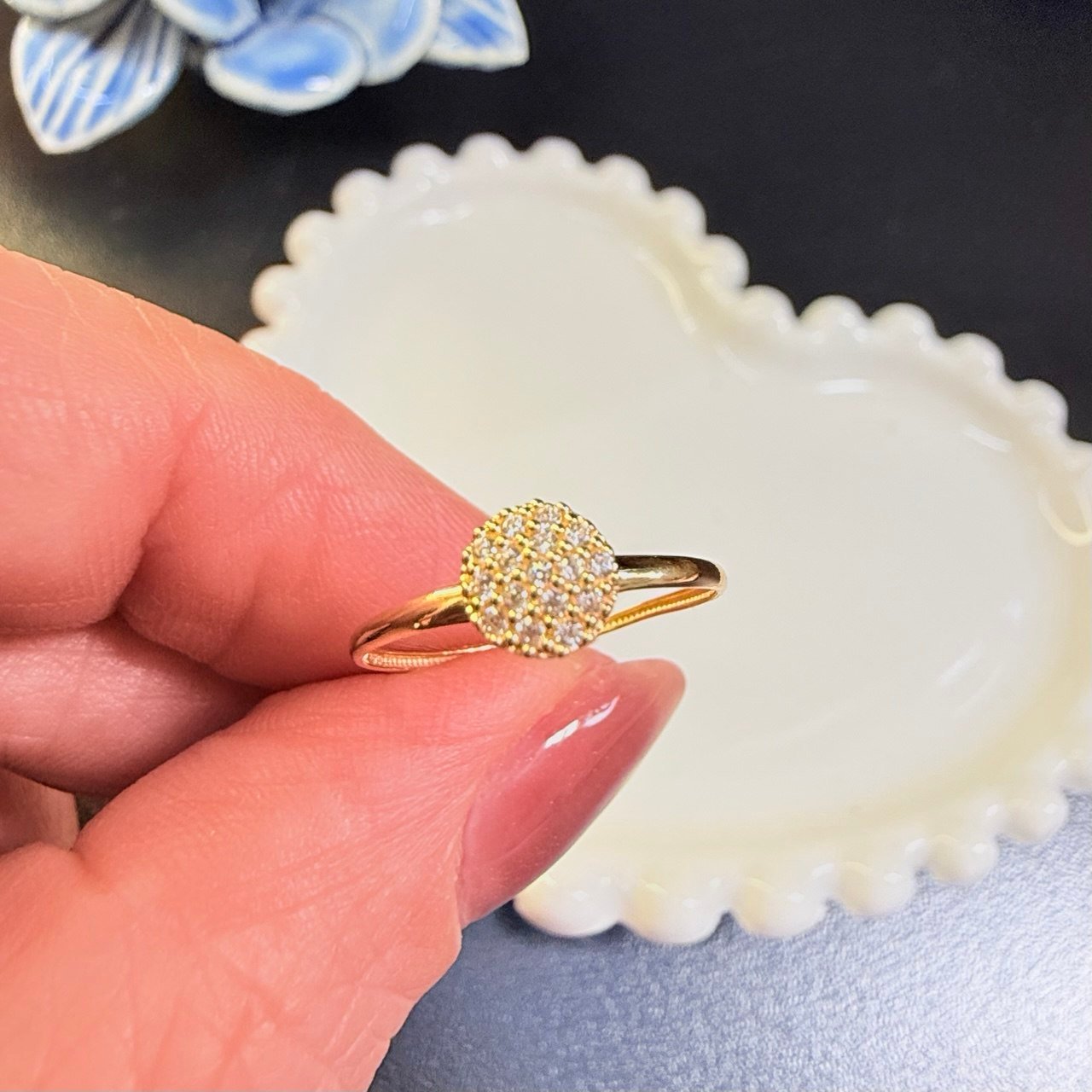 Anel Chuveirinho de Zircônias no Ouro 18K - Imagem 2