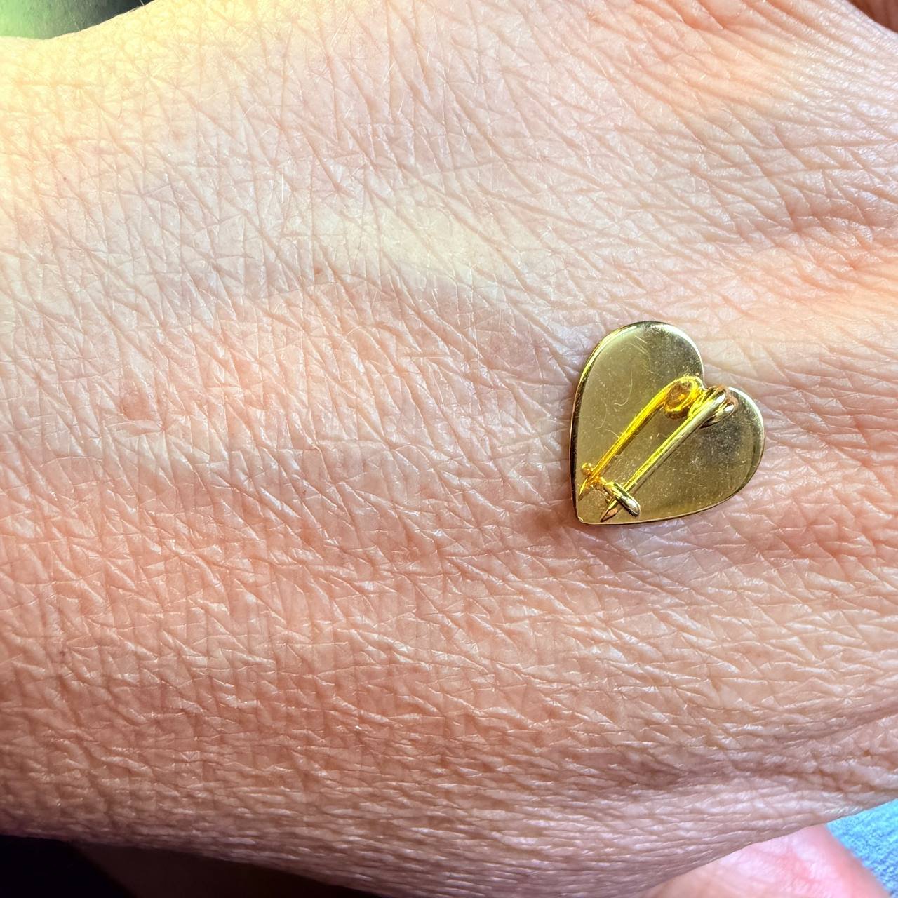 Broche Coração Espelhado no Ouro 18K - Imagem 4