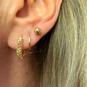 Par de Brincos Bola 5mm no Ouro 18K