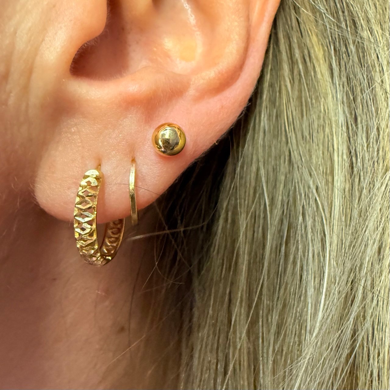Par de Brincos Bola 5mm no Ouro 18K