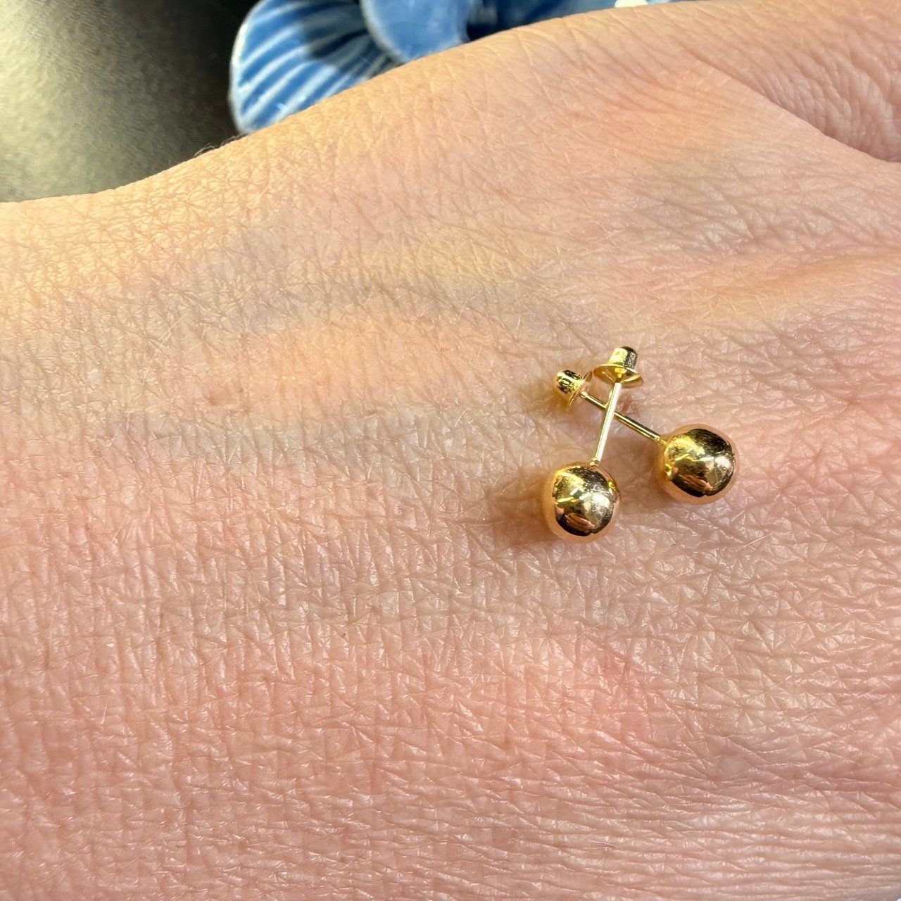 Par de Brincos Bola 5mm no Ouro 18K - Imagem 2