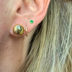 Par de Brincos Bola 10mm no Ouro 18K